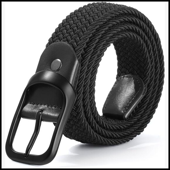 Braided Stretch Woven Fabric Belt for Jeans with Alloy Buckle main image 4